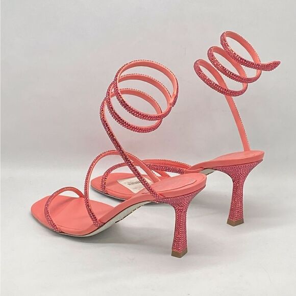 Rene Caovilla Crystal-Embellished Satin Sandals size 38.5 - Picture 6 of 12